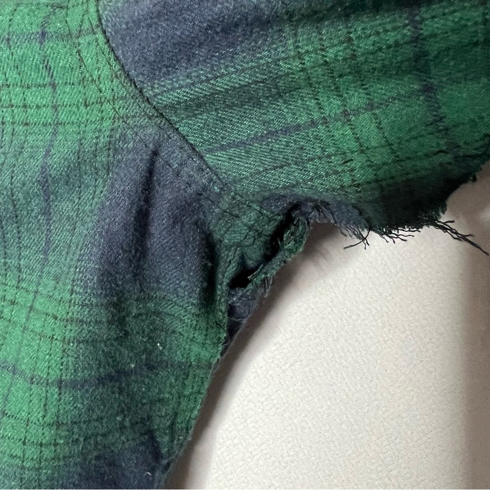 A**Holes Live Forever Green Blue Plaid Long Sleeve Mens Embroidered Shirt XXXL - Picture 8 of 10